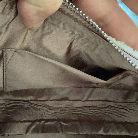 Viral Asymmetrical Beaded Handbag Purse Blush Ivory Zipper Top - Picture 7 of 7